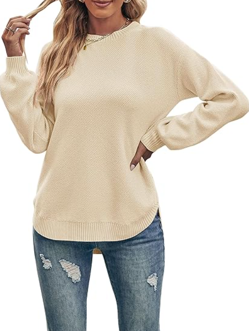 Damen Pullover 2026 — Kuscheliger Strickpullover Oversized mit Seitenschlitz